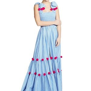 SUNDRESS Pippa Gingham Long Dress, Size XS/S